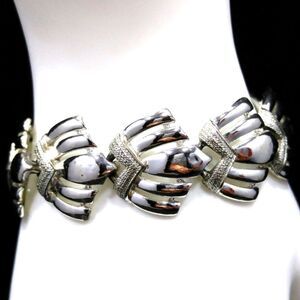 CORO RHUDUM PLATED MID CENTURY BRACELET 1960'S VINTAGE JEWELRY 7" EUC
